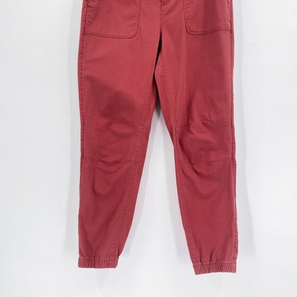 Loft Ann Taylor Utility Jogger Tapered Trouser Pants High Waisted Red Pink 4 - Picture 7 of 11